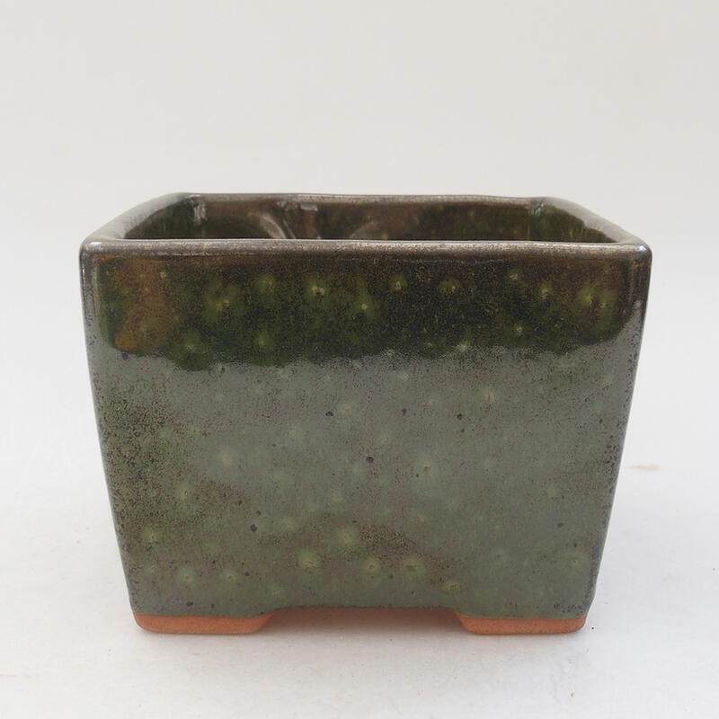 Ceramiczna miska bonsai 11,5 x 11,5 x 9 cm, kolor zielony