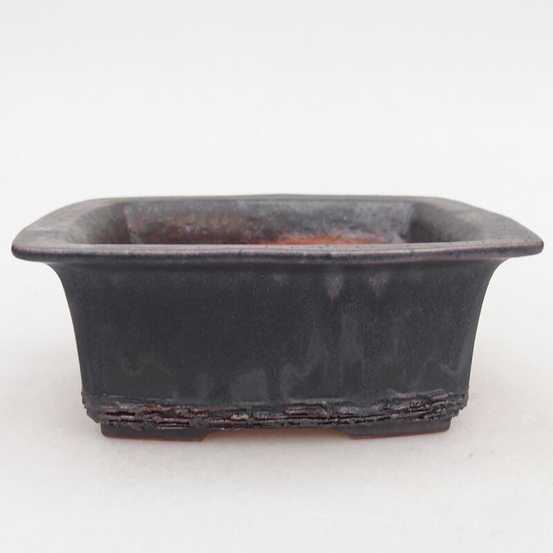 Ceramiczna miska bonsai 11,5 x 9,5 x 4,5 cm, kolor metaliczny