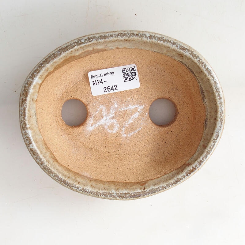 Ceramic bonsai bowl 14.5 x 11.5 x 4.5 cm, color beige