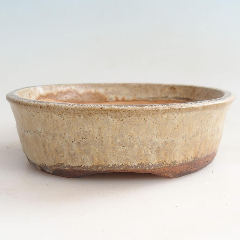 Ceramic bonsai bowl 14.5 x 11.5 x 4.5 cm, color beige