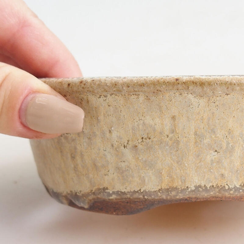 Ceramic bonsai bowl 14.5 x 11.5 x 4.5 cm, color beige