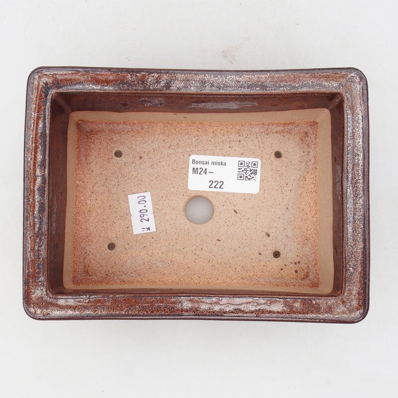 Ceramic bonsai bowl 16 x 12 x 5.5 cm, color brown