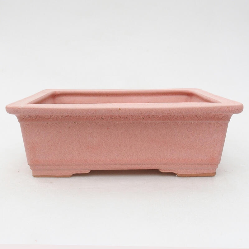 Ceramic bonsai bowl 16 x 12 x 5.5 cm, color pink