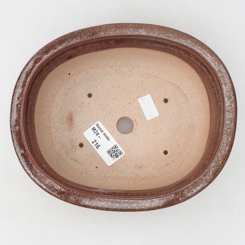 Ceramic bonsai bowl 18 x 15 x 6 cm, color brown