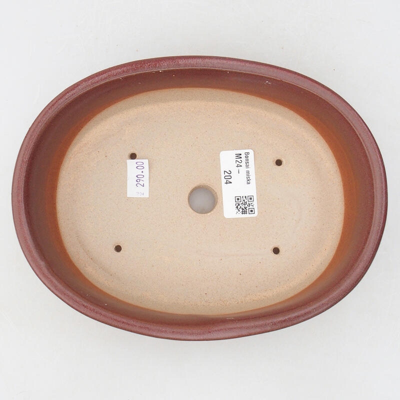 Ceramic bonsai bowl 19 x 14.5 x 5 cm, wine color