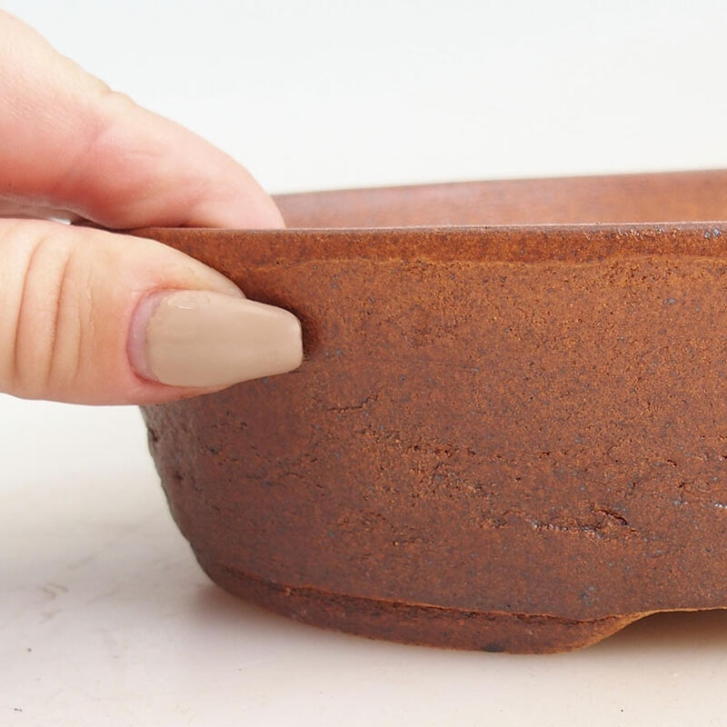 Ceramic bonsai bowl 20 x 16 x 5.5 cm, color brown