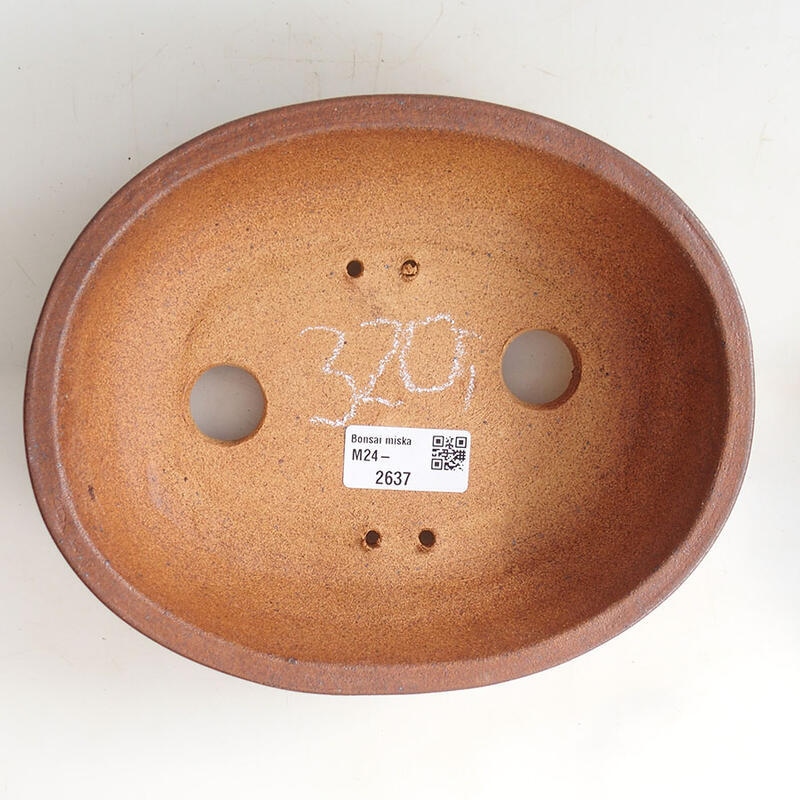 Ceramic bonsai bowl 20 x 16 x 5.5 cm, color brown