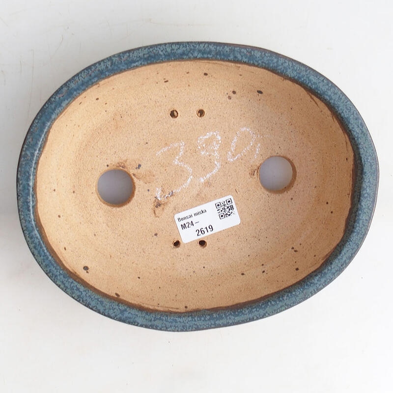 Ceramic bonsai bowl 20 x 16 x 5.5 cm, color blue