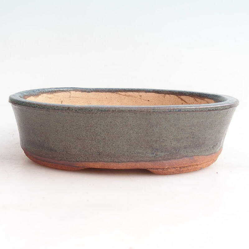 Ceramic bonsai bowl 20 x 16 x 5.5 cm, color blue