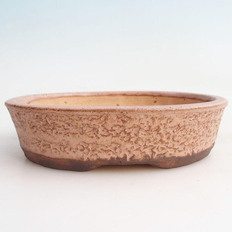 Ceramic bonsai bowl 20 x 16 x 5 cm, color pink