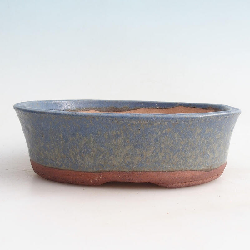 Ceramic bonsai bowl 20 x 16 x 6 cm, color blue