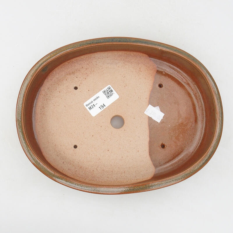 Ceramic bonsai bowl 22 x 17 x 4 cm, color brown