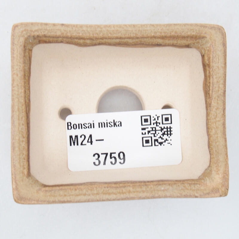 Ceramiczna miska bonsai 6,5 x 5 x 2,5 cm, kolor beżowy