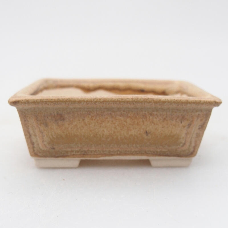 Ceramiczna miska bonsai 6,5 x 5 x 2,5 cm, kolor beżowy