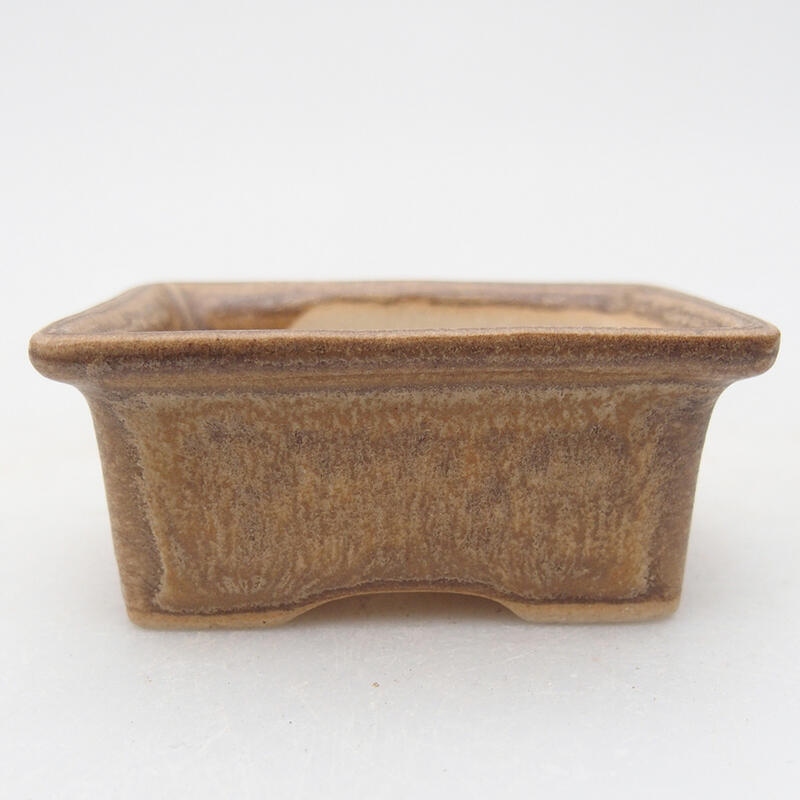 Ceramiczna miska bonsai 6 x 4,5 x 2,5 cm, kolor beżowy