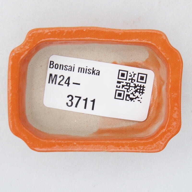 Ceramiczna miska bonsai 6 x 4 x 2 cm, kolor pomarańczowy