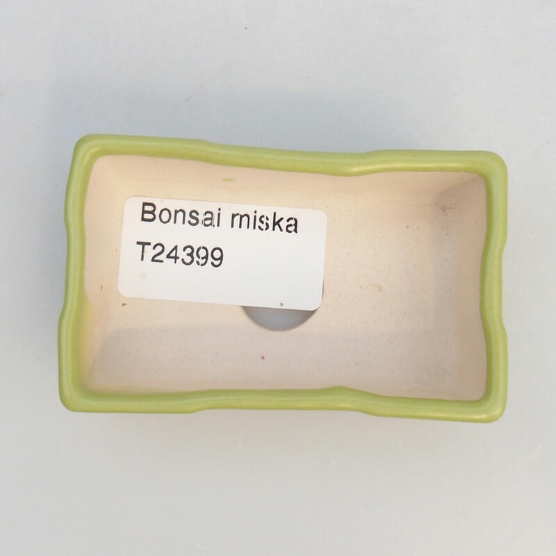 Ceramiczna miska bonsai 7,5 x 4 x 3 cm, kolor zielony