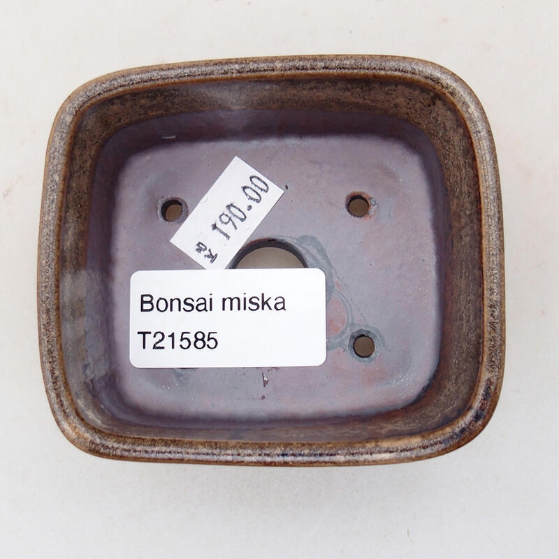 Ceramiczna miska bonsai 7,5 x 7 x 3 cm, kolor brązowy