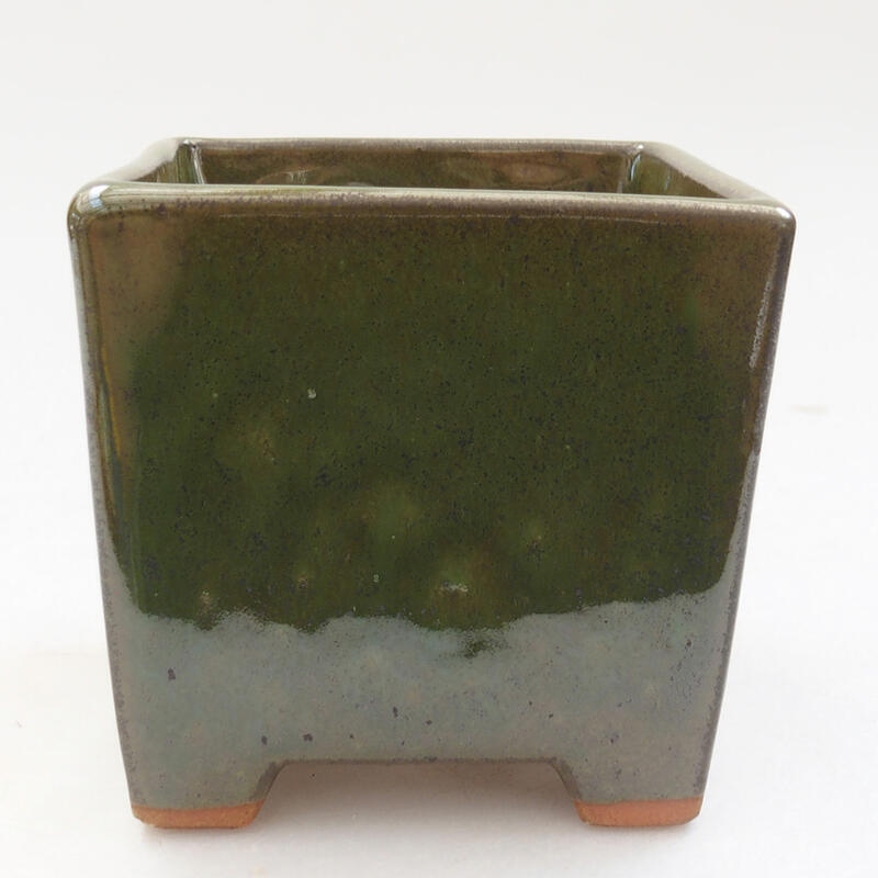 Ceramiczna miska bonsai 8,5 x 8,5 x 11 cm, kolor zielony