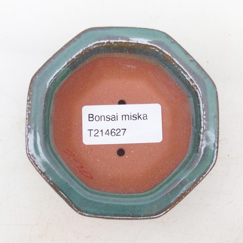 Ceramiczna miska bonsai 8,5 x 8,5 x 3,5 cm, kolor zielony