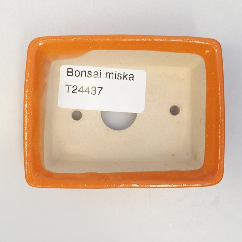 Ceramiczna miska bonsai 8 x 6 x 3 cm, kolor pomarańczowy