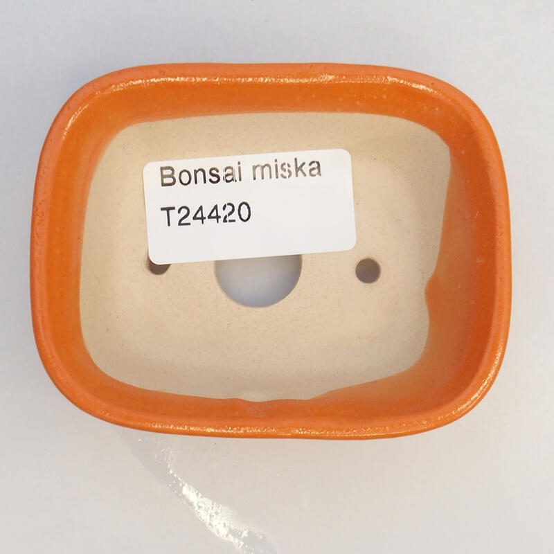 Ceramiczna miska bonsai 8 x 6 x 3 cm, kolor pomarańczowy