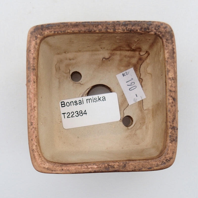 Ceramiczna miska bonsai 8 x 8 x 5,5 cm, kolor różowy