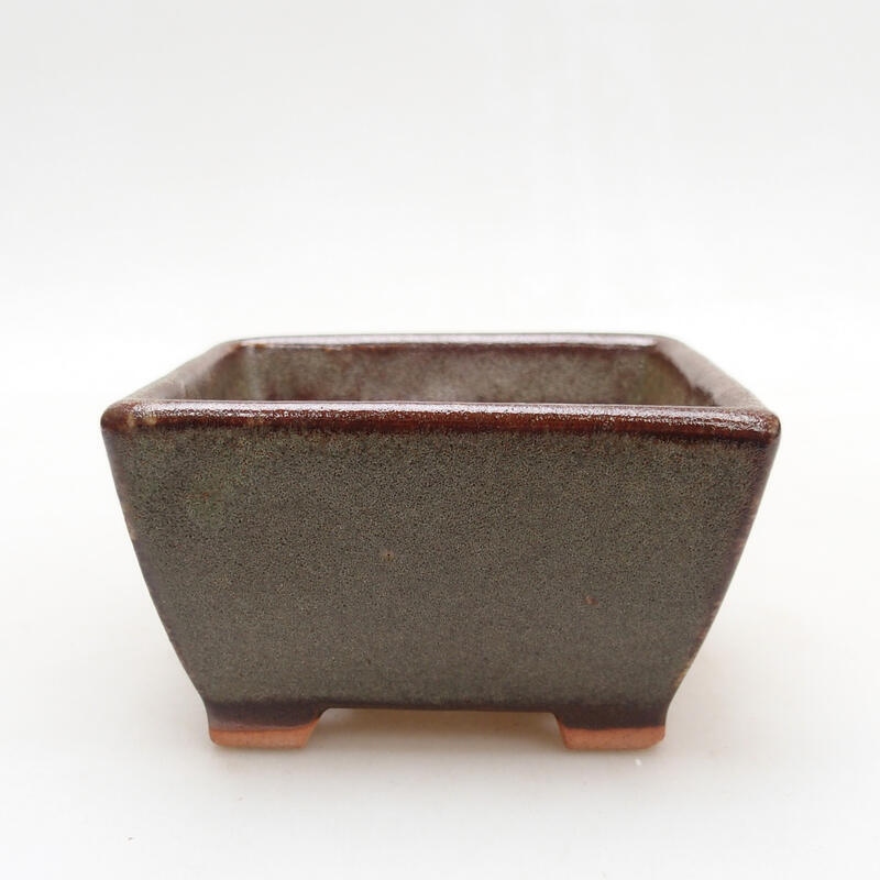 Ceramiczna miska bonsai 9,5 x 9,5 x 5,5 cm, kolor brązowy