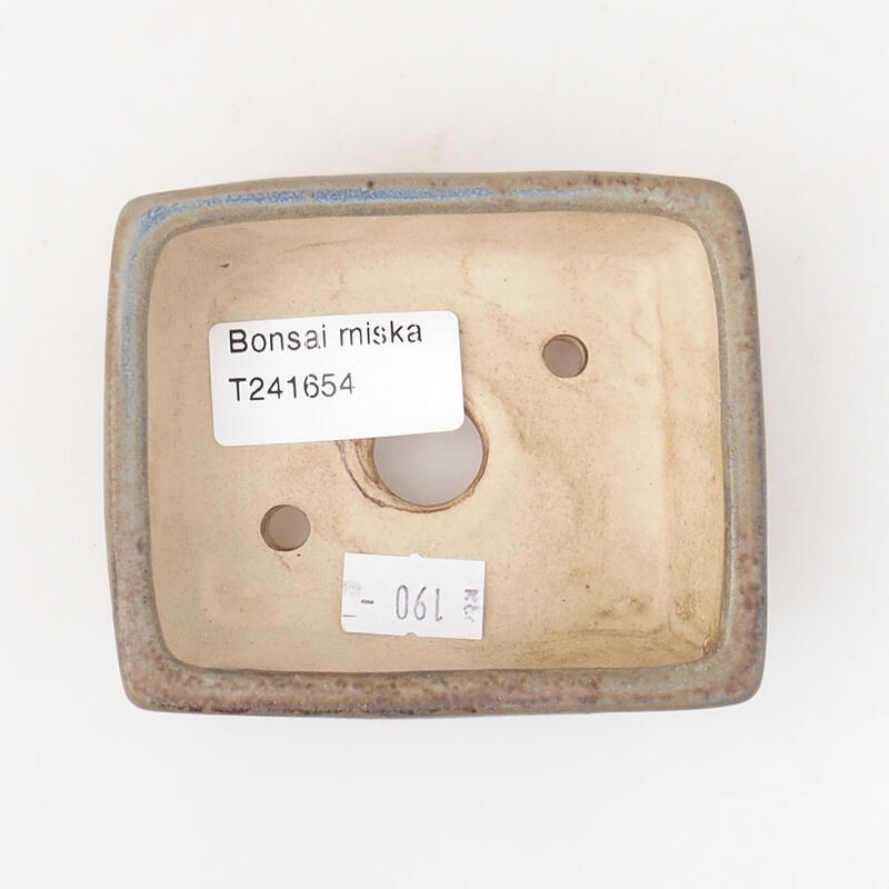 Ceramiczna miska bonsai 9 x 7,5 x 3,5 cm, kolor niebiesko-szary