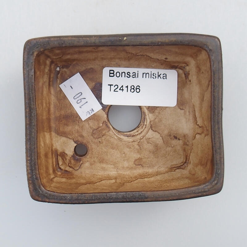 Ceramiczna miska bonsai 9 x 7,5 x 3,5 cm, kolor brązowy