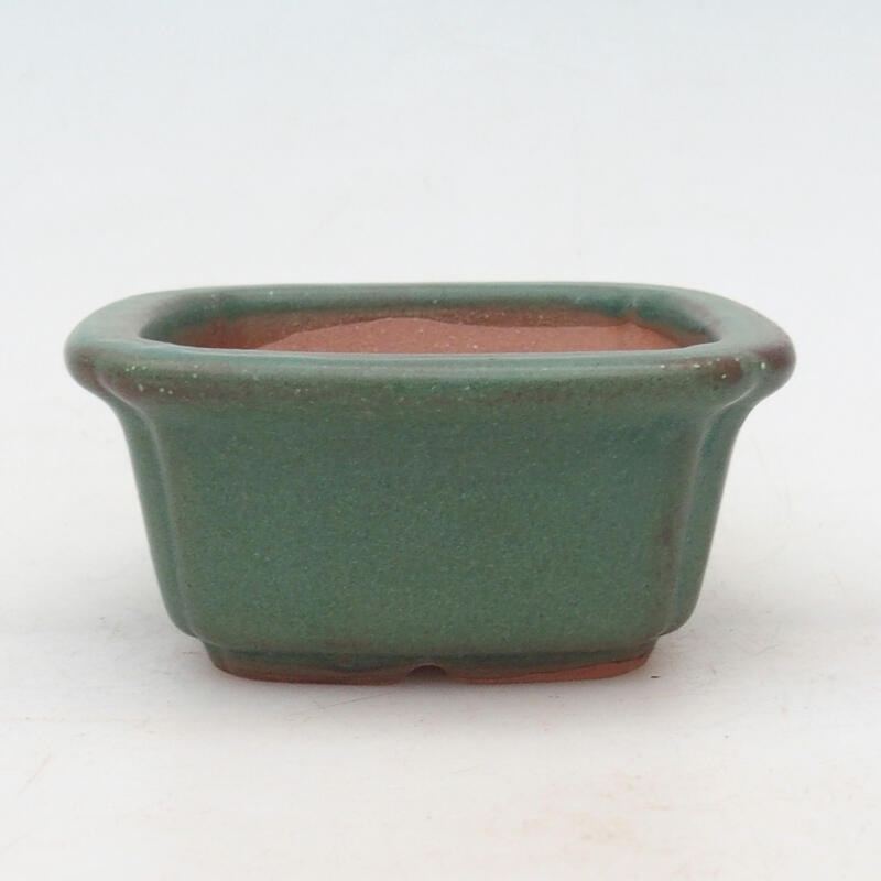 Ceramiczna miska bonsai 9 x 9 x 4 cm, kolor zielony