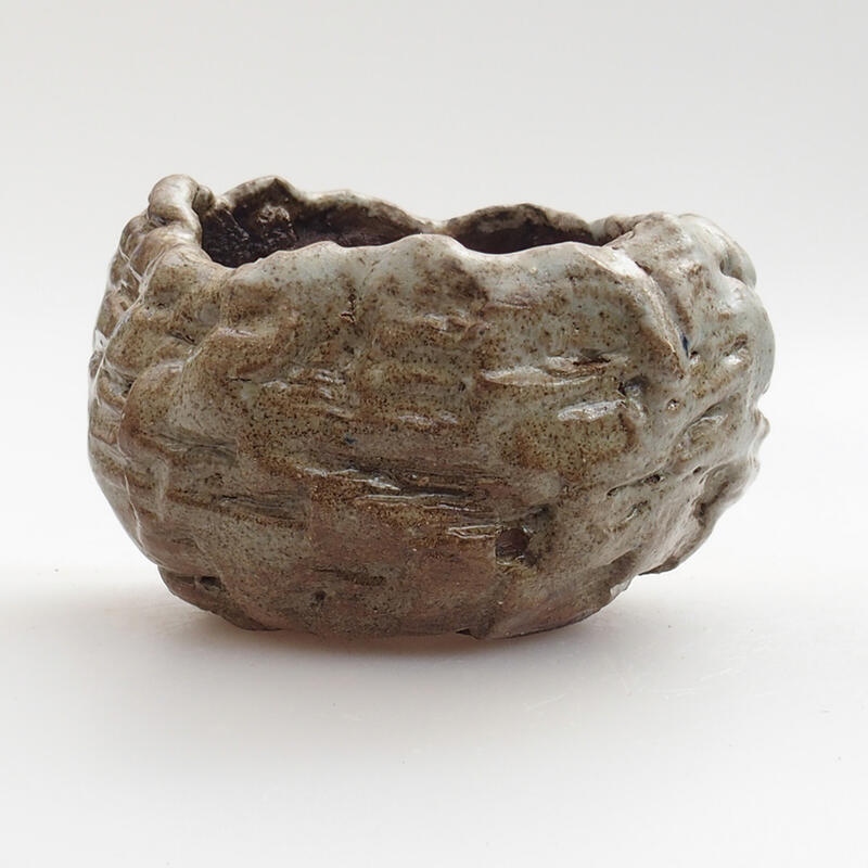 Muszla ceramiczna 6 x 6 x 6 cm, kolor zielono-brązowy