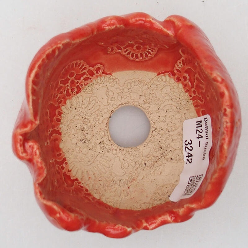 Muszla ceramiczna 8,5 x 8,5 x 7 cm, kolor czerwony