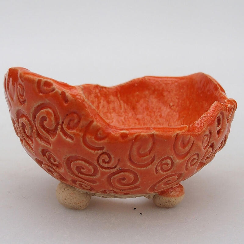 Muszla ceramiczna 8,5 x 8 x 5 cm, kolor pomarańczowy