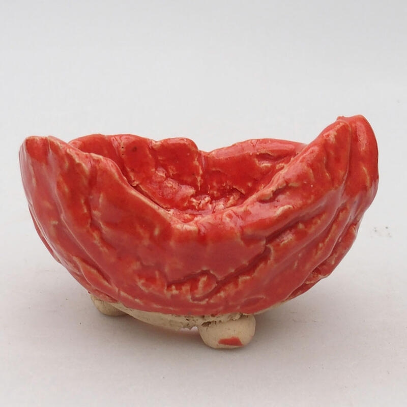 Muszla ceramiczna 9,5 x 8,5 x 6 cm, kolor czerwony